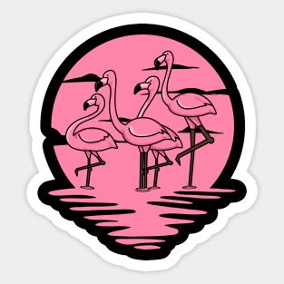 Flamingo Sunset Sticker